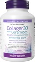 Webber Naturals Collagen30 med Ceramides, Bioactive Collagen Peptides, 120 tabletter, Hydrating Glow, hjälper till att förbättra hudhydration, Elasticity & Smoothness, Non GMO, Dairy & Gluten Free