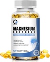 Magnesium Glycinate Capsules, High Absorption Magnesium Glycinate 400mg med vitamin B6 & D3 Magnesium Komplex Supplements Softgels för Muscle, Bone & Energy Support Non-GMO 120 Vegan Count