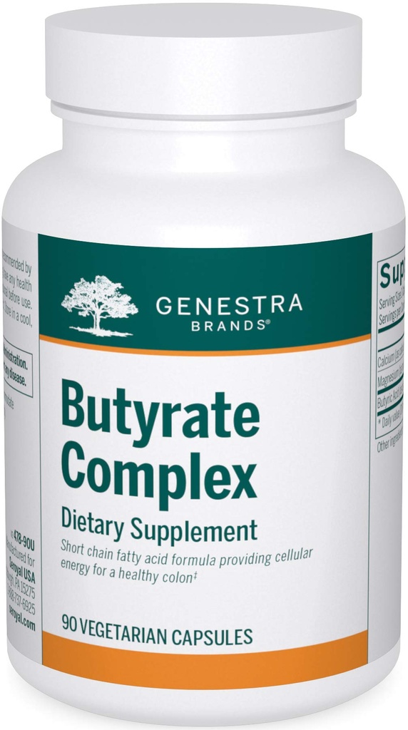 Genestra Brands Butyrate Complex | Butyric Acid från Calcium / Magnesium Butyrate | 90 kapslar