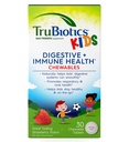 TruBiotics Probiotics for Kids Digestive & Immune Health Support, Sugar-Free Chewable Kids Probiotic för att hjälpa till att upprätthålla en hälsosam Tummy, naturlig jordgubbsmak, 30 tabletter
