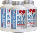 Jag älskar MIN PETS LLC Äldre cat Supplements - PET Immune Support - Hundar och Katter - Booster - Hälsosam - katt gurkmeja - 180 Behandlar (3 flaskor)