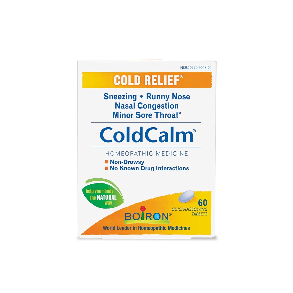 Boiron ColdCalm tabletter för lindring av gemensamma kalla symtom som Sneezing, Runny Nose, Sore Throat och Nasal Congestion - Non-Drowsy - 120 Count (2 Pack)