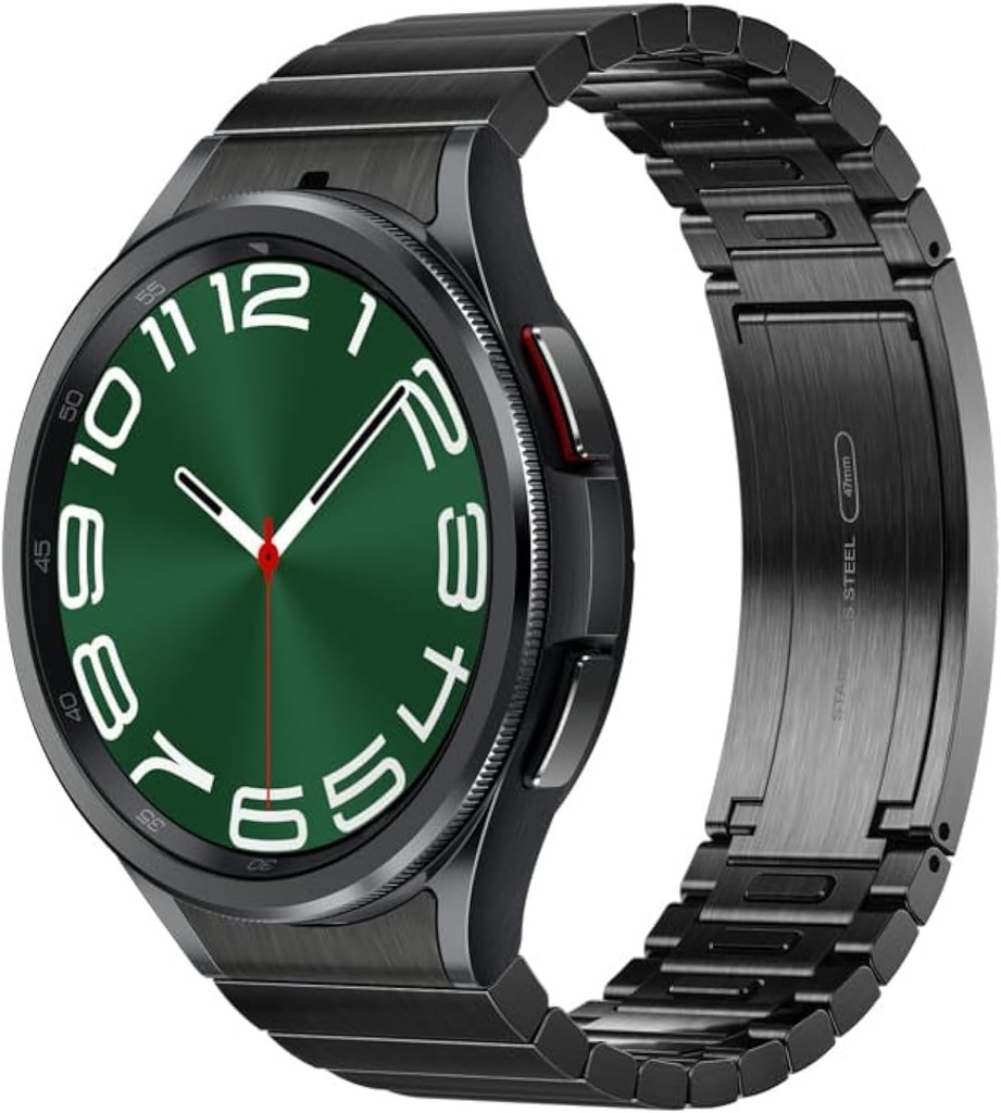 SAMSUNG Galaxy Watch 6 Bespoke Edition 47mm Exclusive Bluetooth Smartwatch, Health, Fitness, Sleep, Heart Rate Tracker, förbättrat batteri, Sapphire Crystal Glass, US Version, Link Bracelet Band, Black