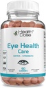 Health Dose Eye Health Care Vitaminer med Lutein Zeaxanthin Support Eye Strain, Torra ögon och visuell prestanda Apple & Orange smak 90 Gummies.