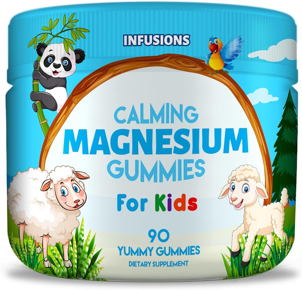 Infusioner Calm Magnesium Gummies för barn 90 greve - Hälsosam muskel benenergi stöd mjuk och läckra Vegan Friendly & Non-GMO