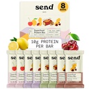 Skicka Bars Plant-Based Vegan Healthy Protein Bars, Med Gröna (Variety Pack, 8 Bars) - Endast verkliga ingredienser, Zero Added Sugar, Gluten-Free, Dairy-Free
