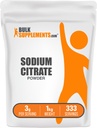 BulkSupplements.com Sodium Citrate Powder - Natrium Citrate Food Grade, Emulsifier, Flavor Enhancer - Gluten Free, 3g per Servering, 1kg (2,2 lbs) (Pack av 1)