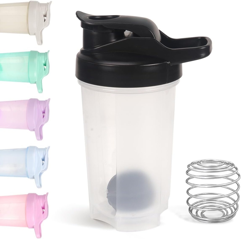 D.Y.A 16oz Shaker Bottle,Leak Proof Sports Shaker Cups för Protein Shakes, Shaker Bottle för Pre Workout och Travel To Go,BPA Free & Easy Clean Protein Shaker Bottle,Black