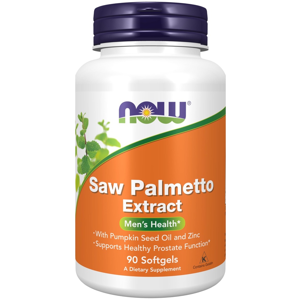 NOW Foods Supplements, Saw Palmetto Extract med Pumpkin Seed Oil och Zink, Mäns hälsa *, 90 Softgels