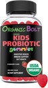 USDA Organic & Vegan Kids Probiotics Gummies 30 Servings, 2,5 miljarder CFU, Gluten & Gelatin Free | Naturligt smaksatt probiotika för barn