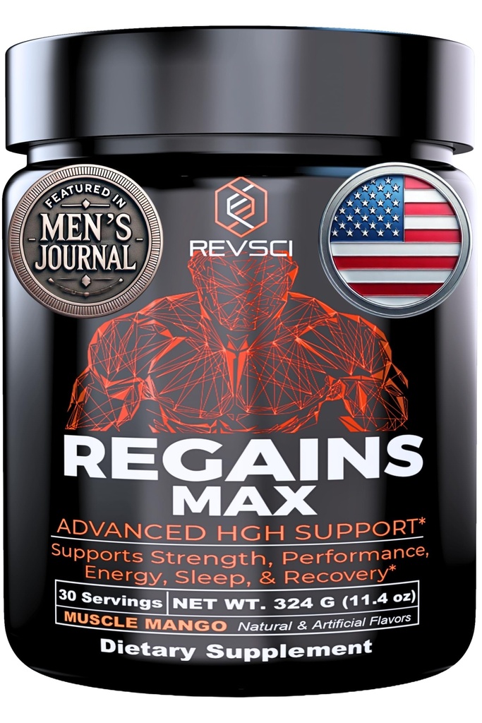 HGH Supplements for Men & Women, REVSCI Regains Max Amino Acids Supplement, Post Workout Recovery Powder, Anabolic Muscle Recovery & Muscle Builder för Män, HGH Human Growth Hormone Booster Supplement