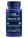 Life Extension Vitamin D3 25 mcg (1000 IE), Immune System Support, Bone Health, Whole-Body Health, Value Size, Gluten-Free, Non-GMO, 250 mjukgels