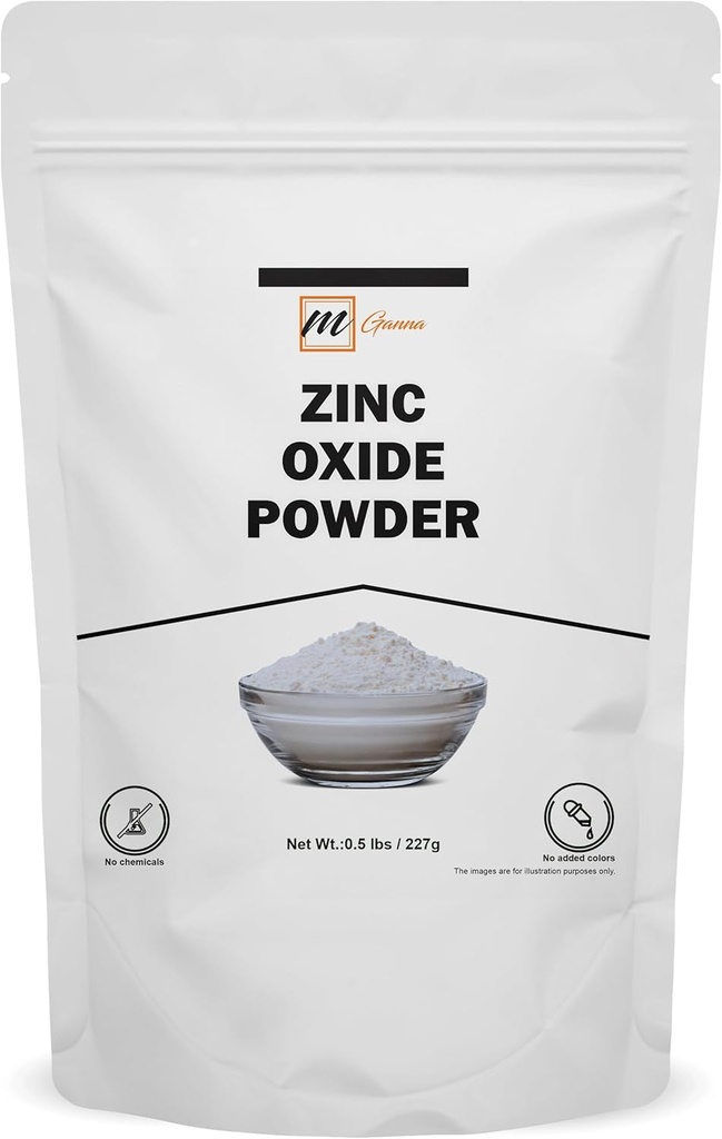 100% naturlig zinkoxidpulver | Micronized Non-Nano Uncoated Partiklar 0,5 LBS / 227 GMS