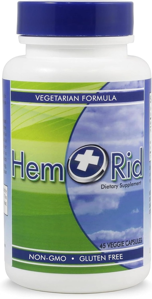 HemRid Best Hemorrhoid Supplement, Reduce Itching, Irritation, Blödning, Bränning i 2-5 dagar, kliniskt testade ingredienser ger snabb lindring på 120 dagar
