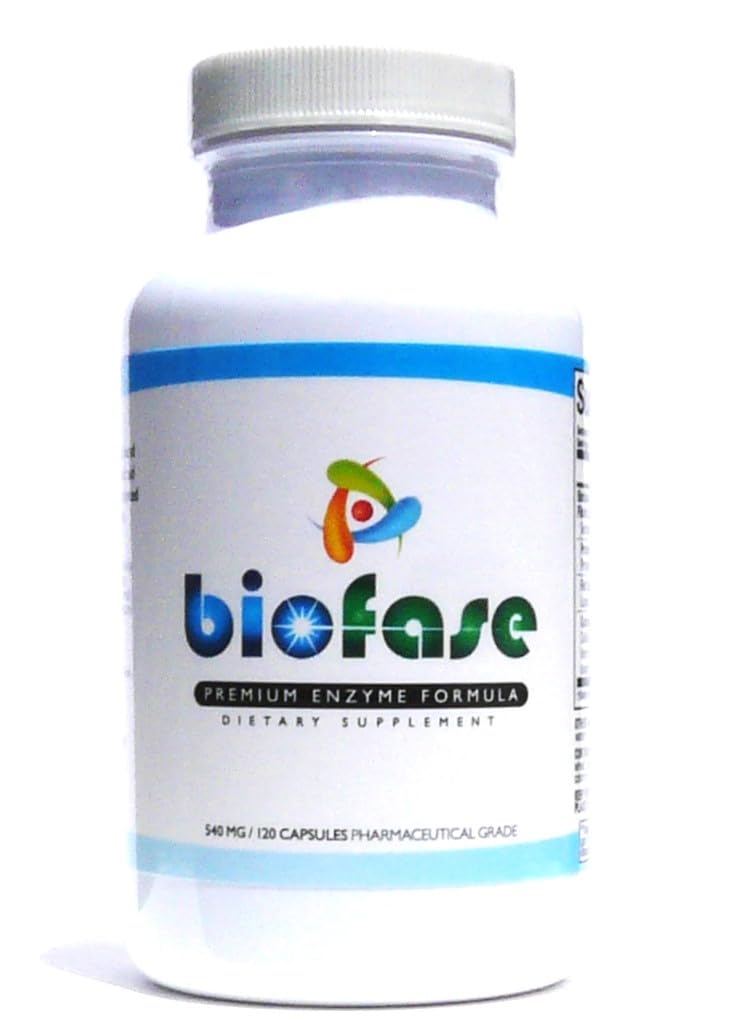 Biofase-Premium-Enzyme-Formula 120 kapslar - Biofilm Defense & Digestion - Systemiska enzymer för att stödja intensiv hälsa - Inga filler!