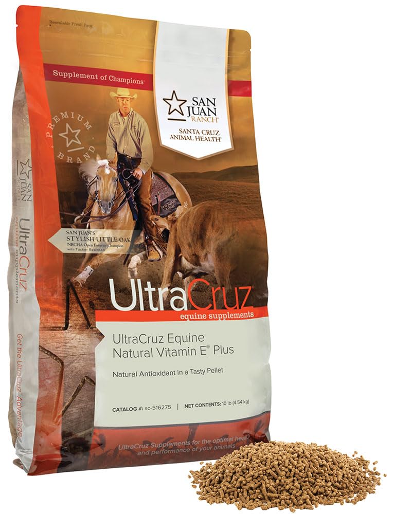 UltraCruz - sc-516275 Equine Natural Vitamin E Plus Supplement för hästar, 10 lb, Pellet (66 Dag Supply)