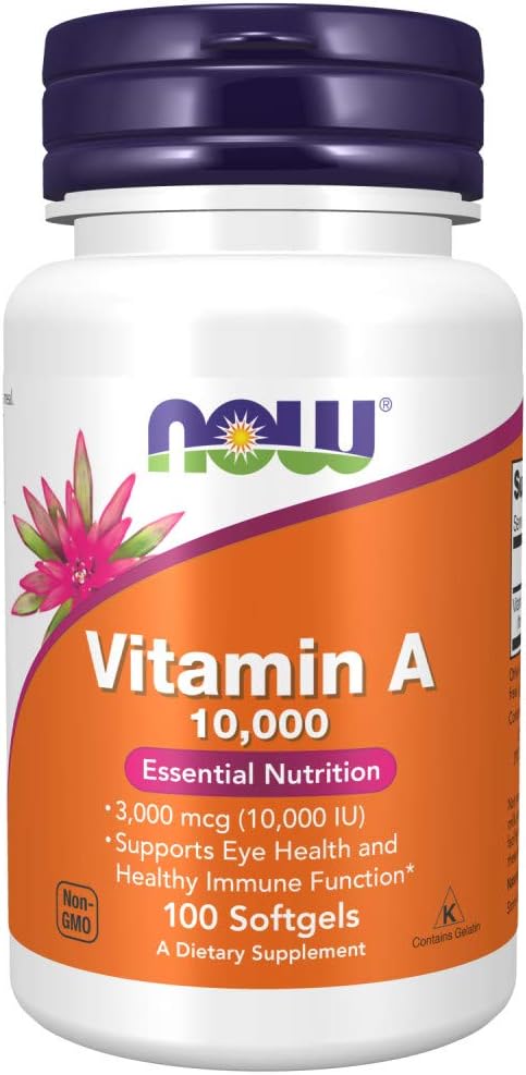 Nu livsmedel, vitamin A, 10 000 IE, 100 Softgels