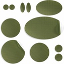 aZengear Repair Patches for Jackets, Tent, Shoe Toe, Air Mattress, Inflatables, PVC Gear - Vattentät, Självhäftande, Tear-Cold-Heat-Resistant, Down Puffer Coat (11 Pcs, Olive)