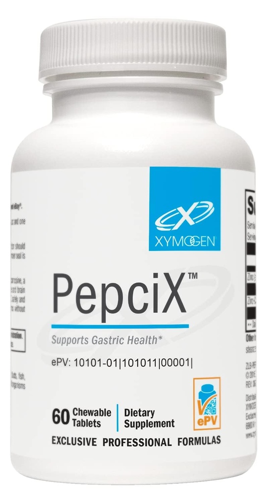 XYMOGEN PepciX - Zink Supplements - Zink L Carnosine Supplement för att stödja Gut Health och Digestive Health - Acid Reflux Medicine + Gut Support (60 tabletter)