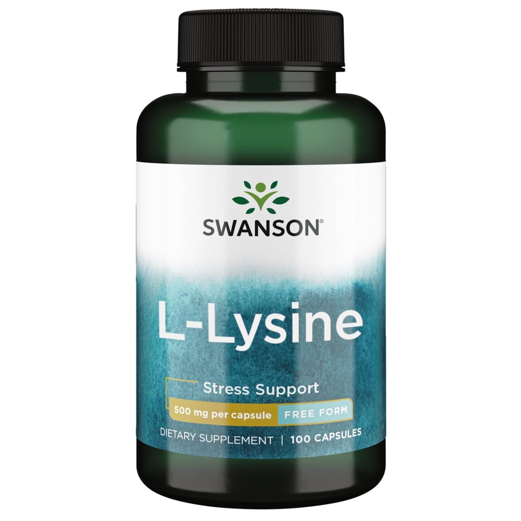 Swanson Amino Acid Free-Form L-Lysine 500 Milligram 100 kapslar