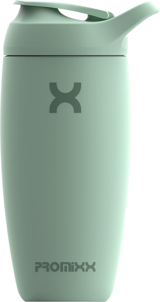 Promixx Pursuit Shaker Bottle isolerad rostfritt stål vattenflaska och shaker Cup, 18oz, Seagrass Green