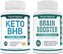 Rent Optimal Keto BHB Exogena Ketones Supplement + Premium Brain Supplement - Nootropic Brain Booster för Focus, Clarity, förbättrat minne, koncentration och bättre humör