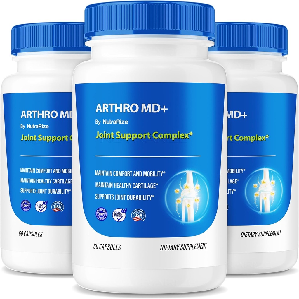 (3 Pack) Arthro MD + kapslar, officiell Arthro MD Joint Support, All Natural Formel för att stödja flexibilitet och rörlighet, Premium piller för hälsosamma gemensamma, Arthro M D Review (180 kapslar)