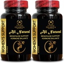 Menopause Support Supplement - Herbal Complex med Black Cohosh för klimakteriet Hot Flashes, Wild yam Root Powder Organic USA, Natural Menopausal Support - 2 flaskor 120 kapslar