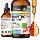 BIO KRAUTER Hawthorn Berry Extract Tincture - Natural Hawthorne Berry Supplement - 100% ren Formel - Vegan Sugar & Alkohol Gratis - 4 Fl. Oz. - 56 Dag för leverans