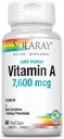 Solaray, Dry Form Vitamin A, 7500 mcg, 60 VegCaps