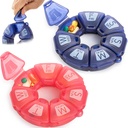 Round Weekly Pill Organizer, TPU Rubberized, Travel Pill Container 7 Day, med 7 stora kompartement, Great for Daily Vitamins & Supplements, Cute Pill Case med stora brev och Braille (2 st)