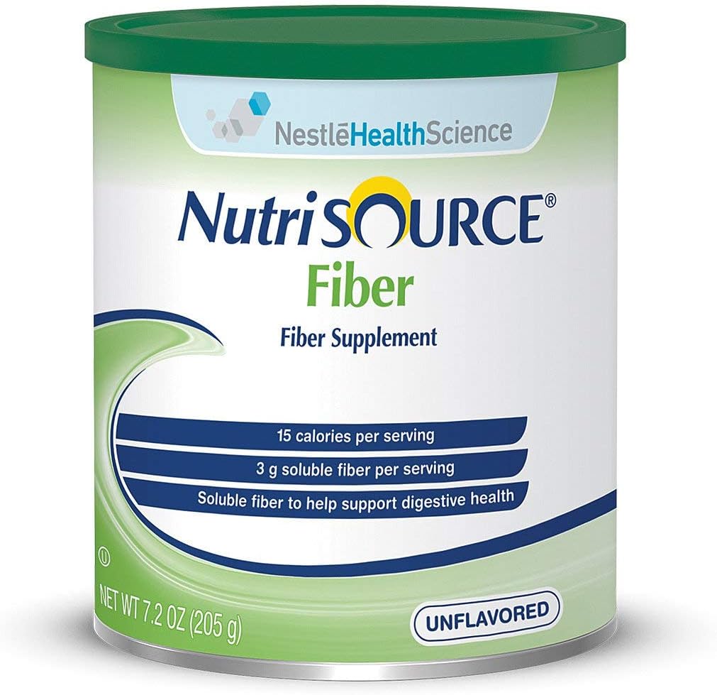 NutriSOURCE Fiber Supplement Powder-Flavor Unflavored Calories 15 / 1 tbsp (4 g) Stilpulverförpackning 7,2 oz (205 g) Kan - Var och en 1