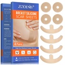 Silicone Scar Sheets för bröst - 8 Pack, inklusive 4 Areola Soft Strips & 4 Anchor Sheets