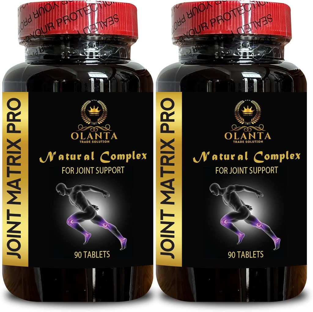 Joint Matrix PRO Complex - Kosttillskott för knä och gemensam hälsa, gemensamt stöd, icke-GMO, gluten och soja gratis, flexibilitet och rörlighet - 2 flaskor
