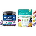 Venture Pal Moisturizing Magnesium Lotion & Sugar Free Electrolyte Powder Packets (16 Sticks)