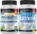 Triple Strength Omega 3 Fish Oil Softgels (1 Month Supply) Plus 40 miljarder CFU Daily Probiotic Supplement (1 månads leverans)