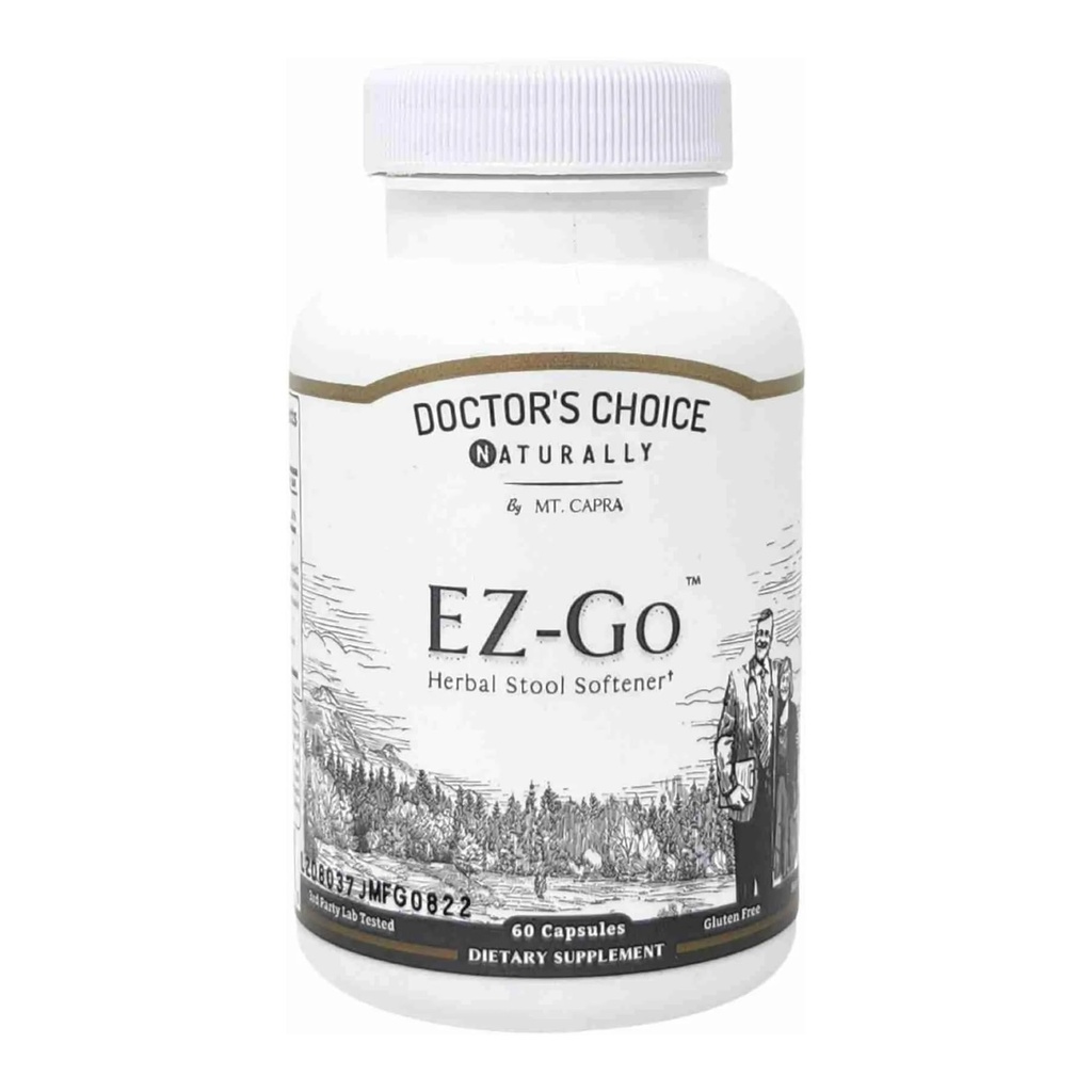 Mt Capra EZ-Go Herbal Stool Softener | Non-Habit Forming, Gentle Elimination Support | Inkluderar Cape Aloe Gel, Slippery Elm Bark, Marshmallow Root, Triphala, Magnesium och Rhubarb Root | 30 portioner