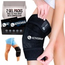 ActiveWrap - Knee Ice Pack Wrap med kompression, 2 Återanvändbar Gel Heat & Cold Packs för Knee Pain, Sore Legs & Shin Splints. Flexibelt kallt svep för skador och svullnadskontroll och gemensamt stöd - en storlek passar mest