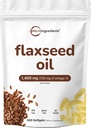 Flaxseed Oil 1400mg Softgels, 300 grejer | w / 700mg ALA Omega 3, Cold Pressed, Rich in Fatty Acids, Alpha Linolenic Acid, Support Heart Health & Immune System | Non-GMO, No Gluten - 300 portioner