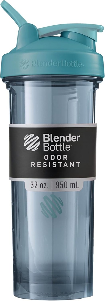 BlenderBottle Shaker Bottle Pro Series Perfekt för Protein Shakes och Pre Workout, 32-Ounce, Cerulean Blue