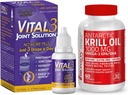 Vital 3 Joint Solution® Clinically Proven Liquid Knee Relief + Bronson Antarctic Krill Oil 1000 mg med Omega-3s EPA, DHA