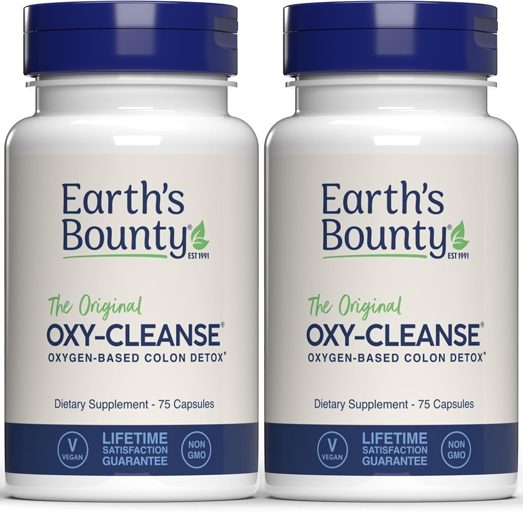 Jordens Bounty Oxy-Cleanse Colon Conditioner - Gentle Colon Cleanse för Digestive Wellness - Constipation Relief - Natural Colon Detox - 75 kapslar - 2-pack