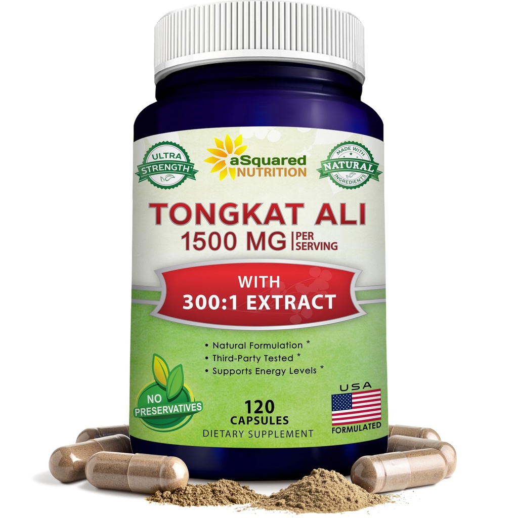 aSquared Nutrition Tongkat Ali 1500mg - 120 kapslar - Longjack (Eurycoma Longifolia) Extrakt Supplement & Long Jack Root Powder Pills - Tongkat Ali för män och kvinnor