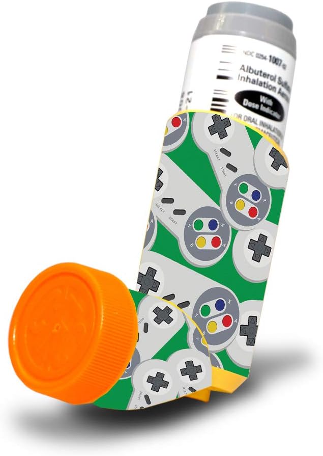 MightySkins Skin för Proventil HFA Asthma Inhaler - Retro Controllers 3 | Skyddande, hållbar och unik Vinyl Decal wrap Cover | Lätt att tillämpa, ta bort och ändra stilar | Tillverkad i USA