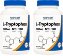 Nutricost L-Tryptophan 500mg, 120 kapslar (2 flaskor)