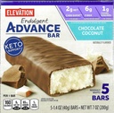 Millville Elevation Advance Chocolate Coconut Bars, Carb Conscious, 5g Protein, med recept. En låda med 5, 1.4oz Individuellt inslagna barer. Bundle innehåller 2 recept, 5 barer.