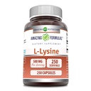 Fantastiska Formler L-Lysine 500 Mg Amino Supplement | Kapslar | Icke-GMO | Glutenfri | Tillverkad i USA (1 Pack | 250 greve)