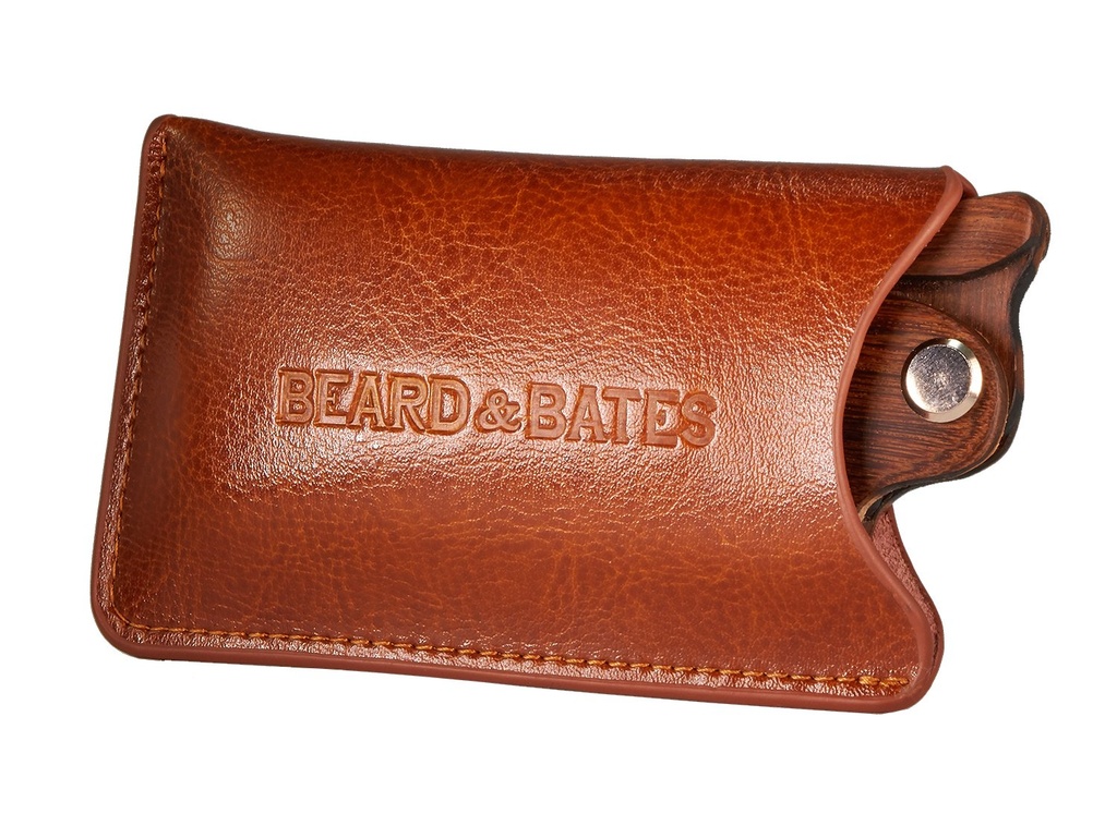 Skägg & Bates äkta läderpåse - För Sandalwood Switchblade | Skyddstillbehörsfall för Wooden Comb (POUCH ONLY !!)