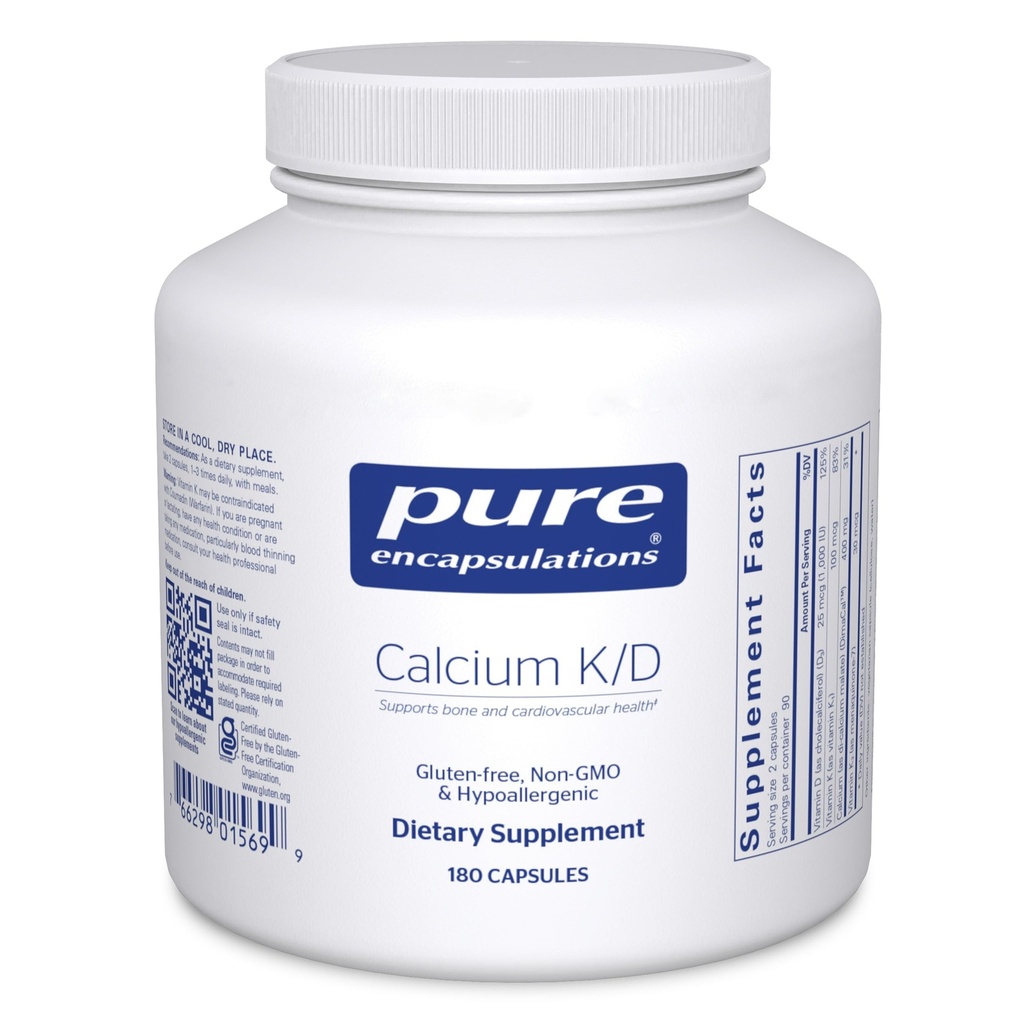 Pure Encapsulations Calcium K/D, 180 Capsules