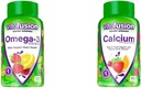 Vitafusion Omega-3 Gummy Vitaminer, Berry Lemonade Flavored, Heart Health Vitamins(1) & Chewable Calcium Gummy Vitamins för ben- och tänder Support, Fruit och Cream smaksatt